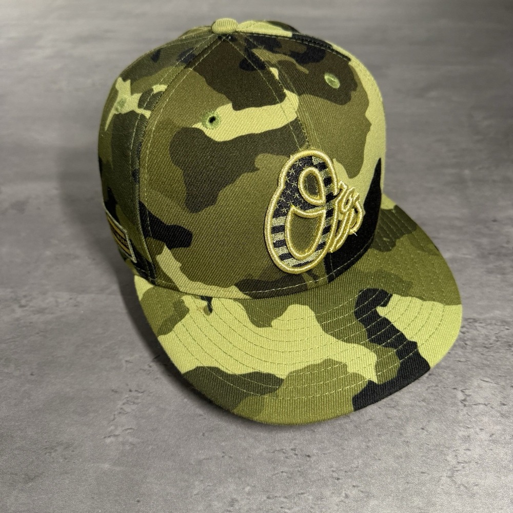 Baltimore Orioles Hat New Era 6 7/8 Camo Armed Forces Military '22 Stars Stripes